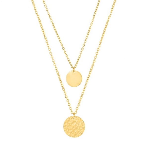 Layered Disc Necklace - Picture 2 of 3